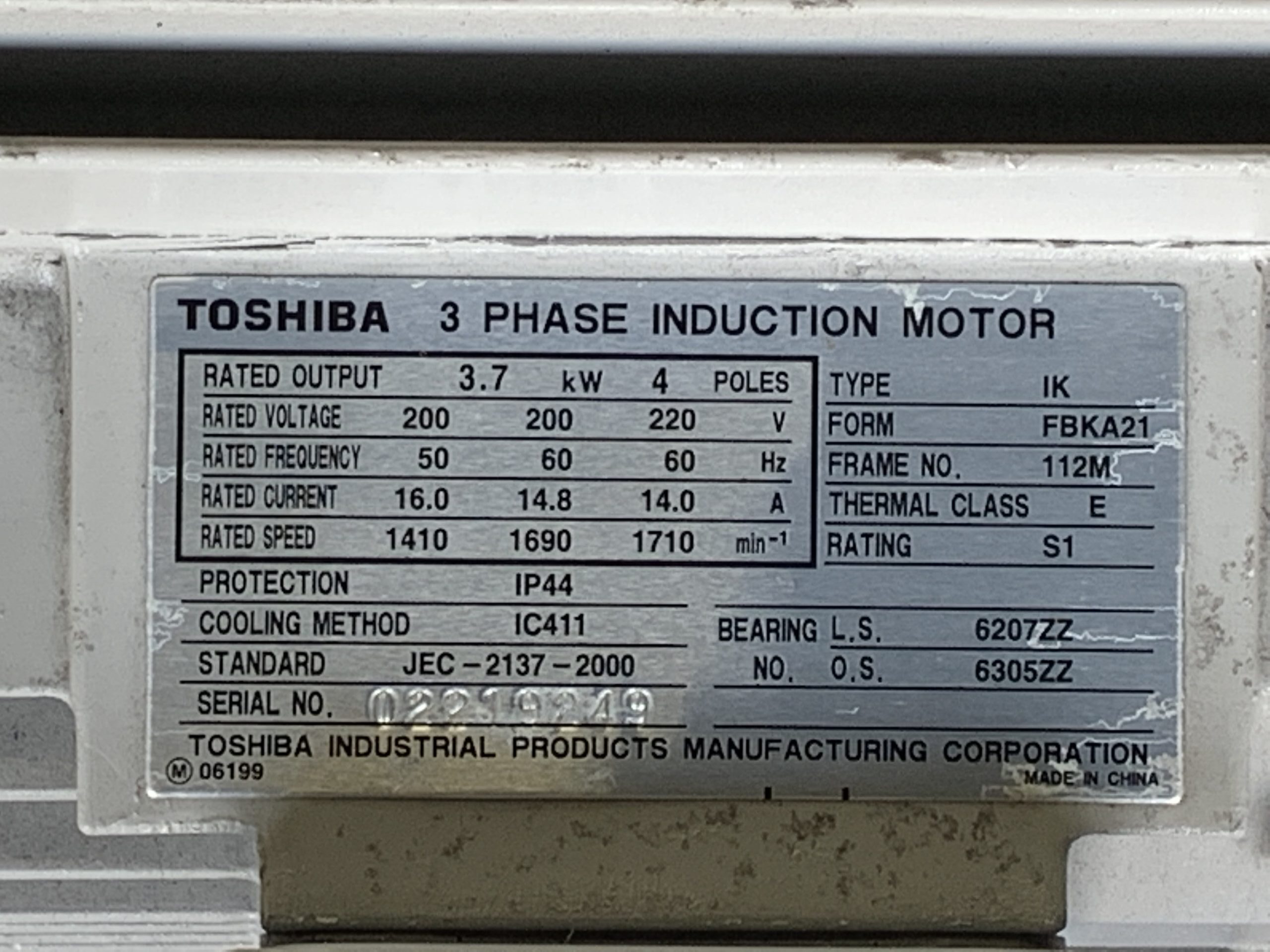モーター TOSHIBA INDUCTION. MOTOR ipv6.timepharma.com